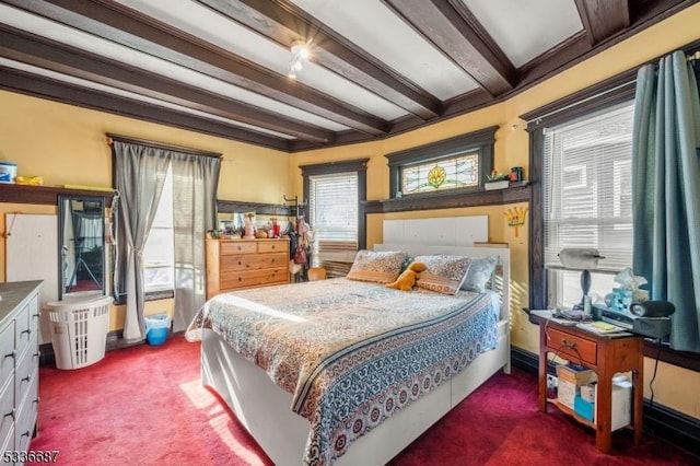 104 Riggs Pl, West Orange Twp, NJ 07052 - bedroom featuring beamed ceiling and carpet flooring