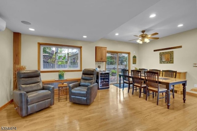 8 Katherine St, Denville Twp, NJ 07834 - living area featuring light wood-style floors, plenty of natural light, recessed lighting, and ceiling fan