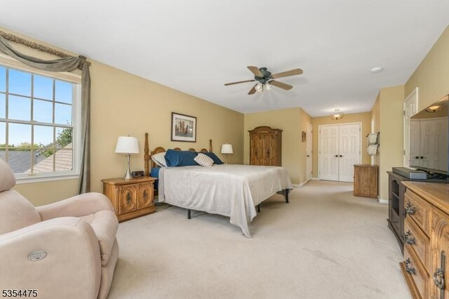 11 Southgate Dr, Clinton Twp, NJ 08801 - bedroom featuring baseboards, ceiling fan, and light colored carpet