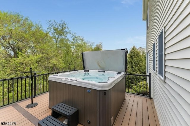 11 Southgate Dr, Clinton Twp, NJ 08801 - wooden deck with a hot tub