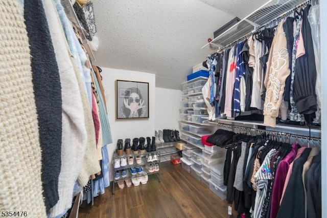 spacious closet featuring wood finished floors