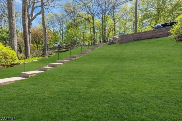 view of yard featuring fence