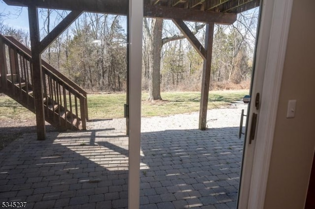 view of patio / terrace with stairs