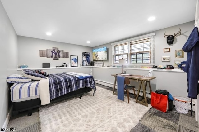 bedroom with recessed lighting