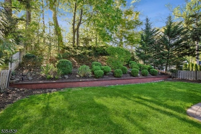 view of yard with fence