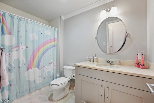 1125 Maxwell Ln Unit 908, Hoboken City, NJ 07030 - full bath featuring ornamental molding, vanity, toilet, and tile patterned floors