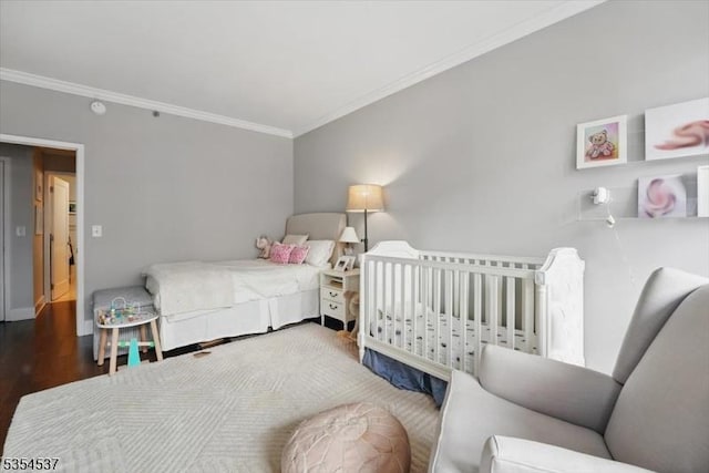 1125 Maxwell Ln Unit 908, Hoboken City, NJ 07030 - bedroom featuring crown molding and wood finished floors