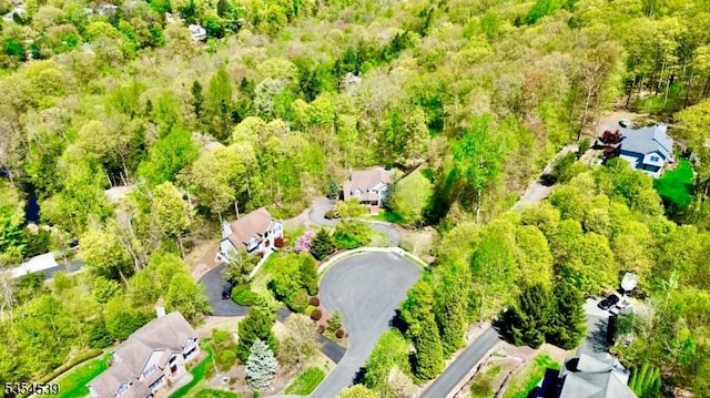 aerial view of a heavily wooded area