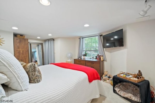 bedroom with recessed lighting