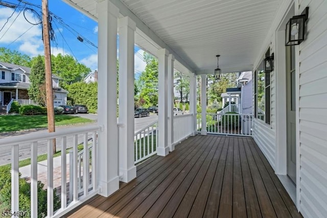 deck with a porch