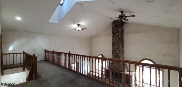 12 Ridge Rd, Andover Twp, NJ 07860 - bonus room featuring ceiling fan and vaulted ceiling with skylight