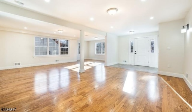 376 Wallingford Ter, Union Twp, NJ 07083 - unfurnished living room with baseboards, wood finished floors, and recessed lighting