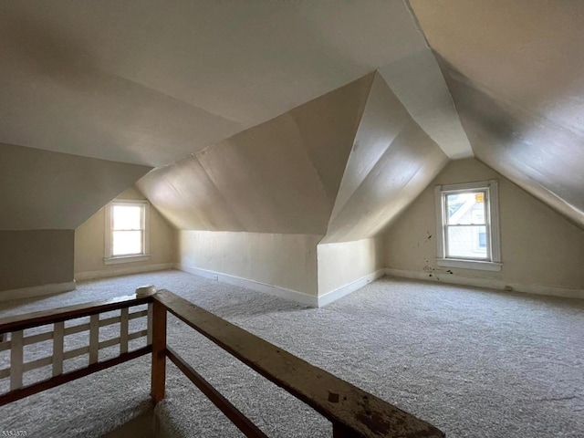 304 Burlington Ave, Delanco Twp, NJ 08075 - additional living space featuring carpet flooring, lofted ceiling, and baseboards