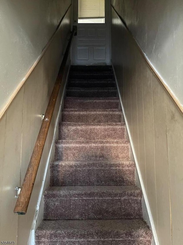 304 Burlington Ave, Delanco Twp, NJ 08075 - staircase featuring wainscoting and a decorative wall