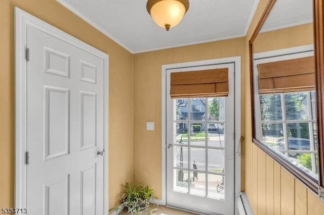 entryway with ornamental molding