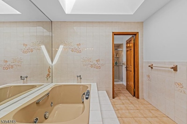 305 Old York Rd, Raritan Twp, NJ 08822 - full bath featuring tile walls, tile patterned flooring, and a jetted tub