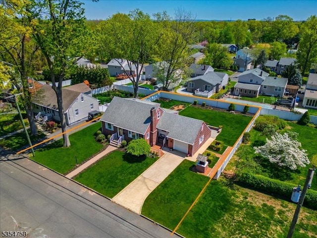 aerial view featuring a residential view