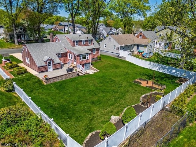 bird's eye view with a residential view