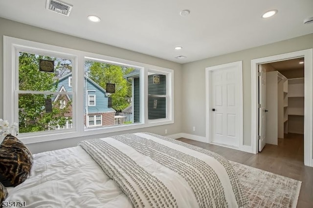 223 Victor St, Scotch Plains Twp, NJ 07076 - bedroom with visible vents, recessed lighting, baseboards, and wood finished floors