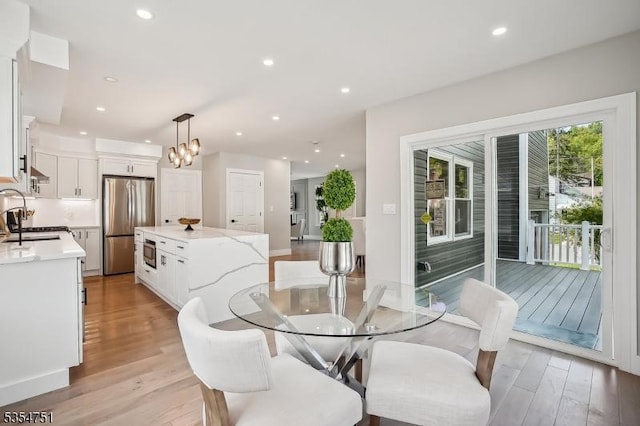 223 Victor St, Scotch Plains Twp, NJ 07076 - dining room featuring recessed lighting and light wood finished floors