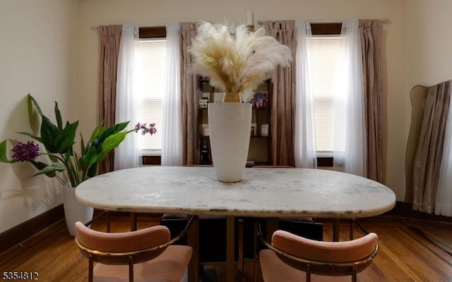 dining room featuring baseboards and plenty of natural light
