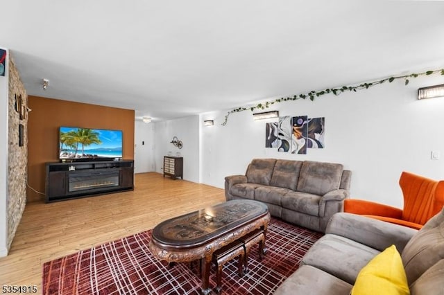 living area featuring wood finished floors