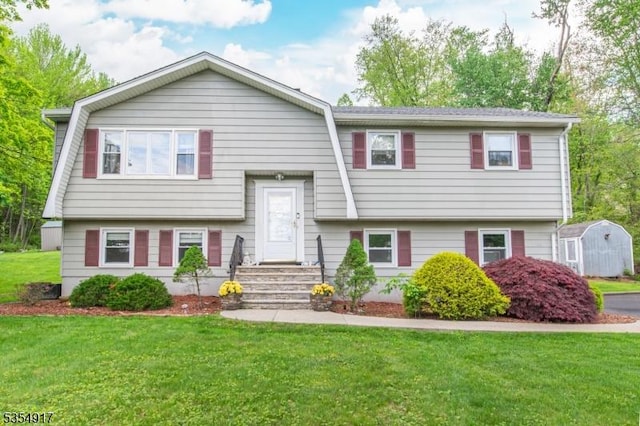 179A Pine Brook Rd, Montville Twp, NJ 07045 - raised ranch with a front yard, a shed, and an outbuilding