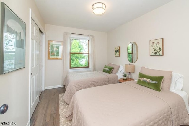 12 Johnson Ave, Hopatcong Boro, NJ 07843 - bedroom with wood finished floors, a closet, and baseboards