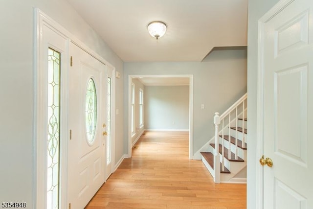 70 Crenshaw Dr, Mount Olive Twp, NJ 07836 - entryway featuring light wood-style floors and stairs