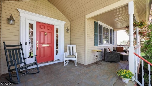 property entrance with a porch