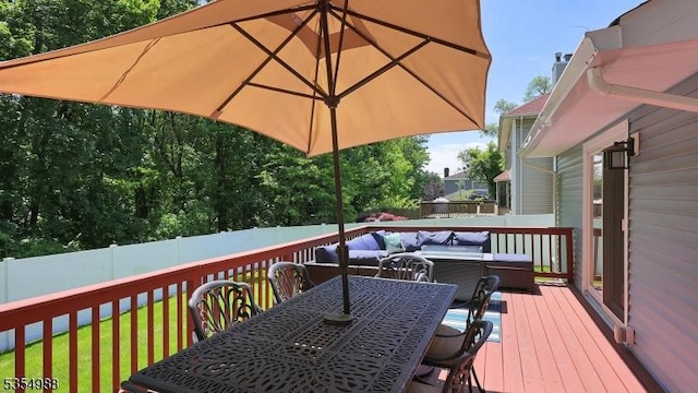 3 Grant St, Cranford Twp, NJ 07016 - wooden terrace featuring an outdoor hangout area and outdoor dining space
