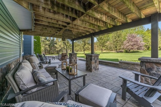 view of patio featuring an outdoor hangout area