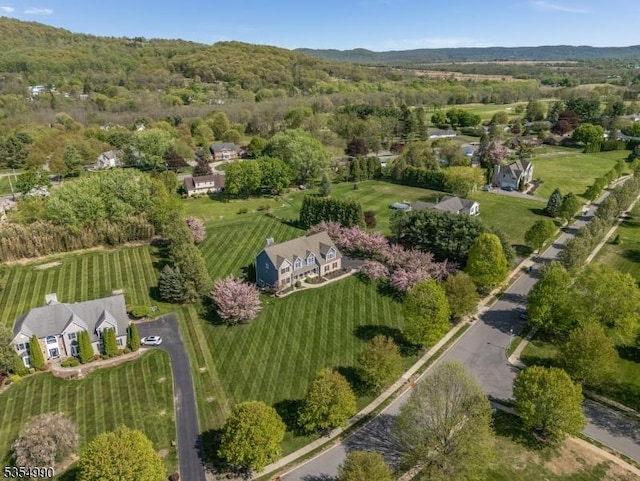 drone / aerial view with a view of trees
