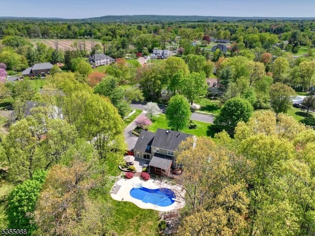 bird's eye view with a forest view