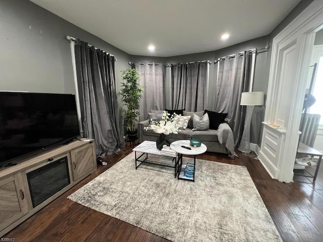 116 Sumner Ave, Plainfield City, NJ 07062 - living area with dark wood-type flooring and recessed lighting