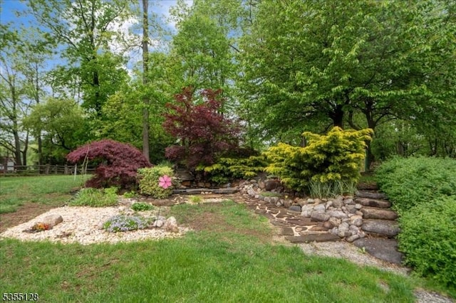 view of yard with fence