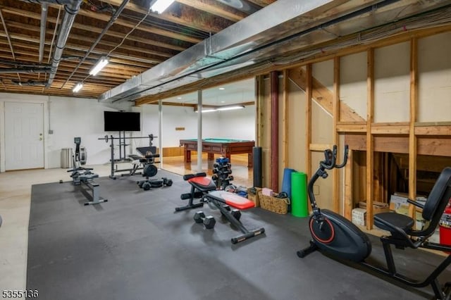 63 Twin Oaks Rd, Bridgewater Twp, NJ 08807 - exercise room featuring billiards