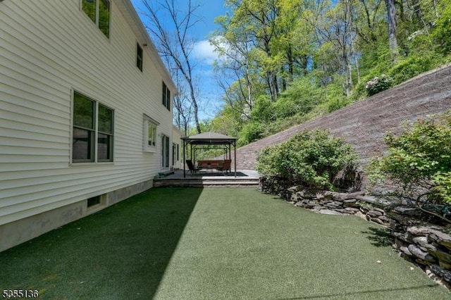 63 Twin Oaks Rd, Bridgewater Twp, NJ 08807 - view of yard featuring a gazebo, a patio, and a fenced backyard