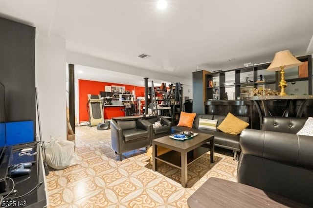 living room with visible vents