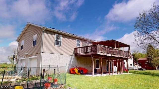 103 Race Track Cir, Montague Twp, NJ 07827 - back of property with a wooden deck and a garage