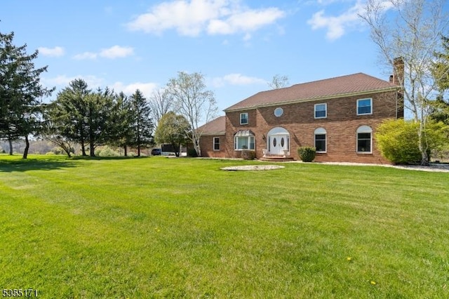 581 Montgomery Rd, Hillsborough Twp, NJ 08844 - colonial house with a chimney and a front yard
