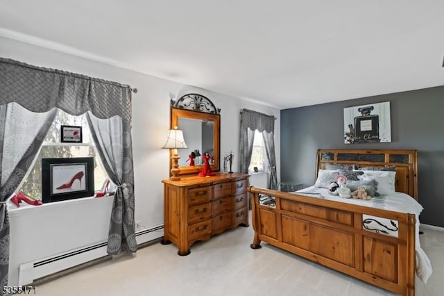 581 Montgomery Rd, Hillsborough Twp, NJ 08844 - bedroom featuring a baseboard radiator and light carpet