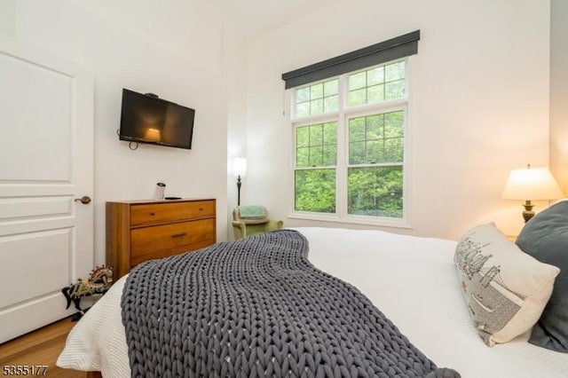 bedroom featuring wood finished floors