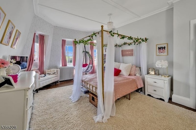 152 Main St, Flemington Boro, NJ 08822 - bedroom with crown molding, radiator heating unit, and baseboards