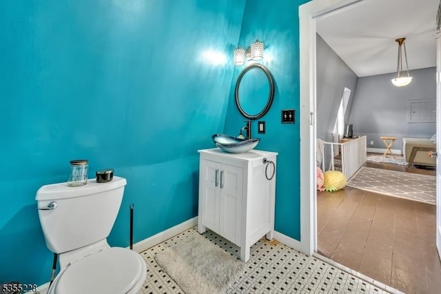 152 Main St, Flemington Boro, NJ 08822 - bathroom featuring a sink, toilet, and baseboards