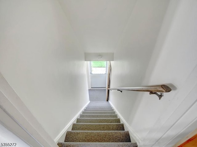 stairs with baseboards