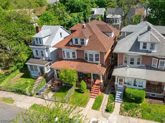 drone / aerial view featuring a residential view