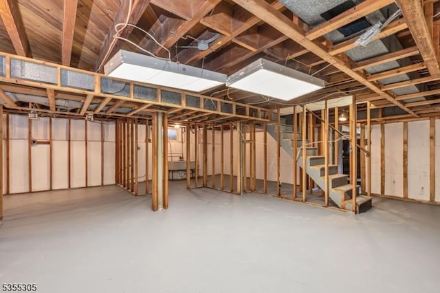 unfinished below grade area with stairs