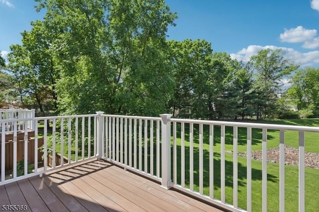 4703 Patterson St, Bridgewater Twp, NJ 08807 - wooden deck with a lawn