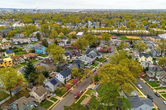 drone / aerial view with a residential view